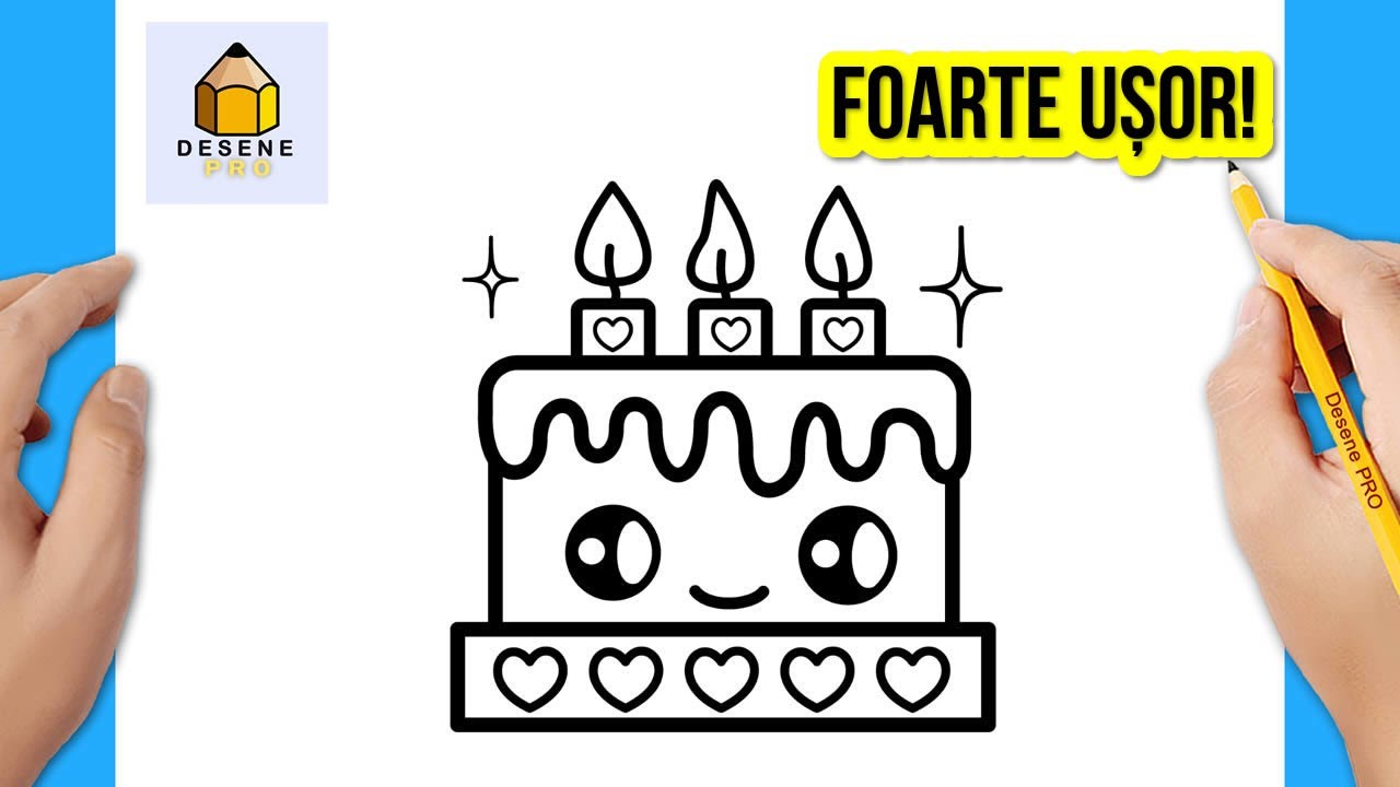 Cum Să Desenezi un TORT [DRĂGUȚ!] 🎂 | Desene de Desenat Pas cu Pas