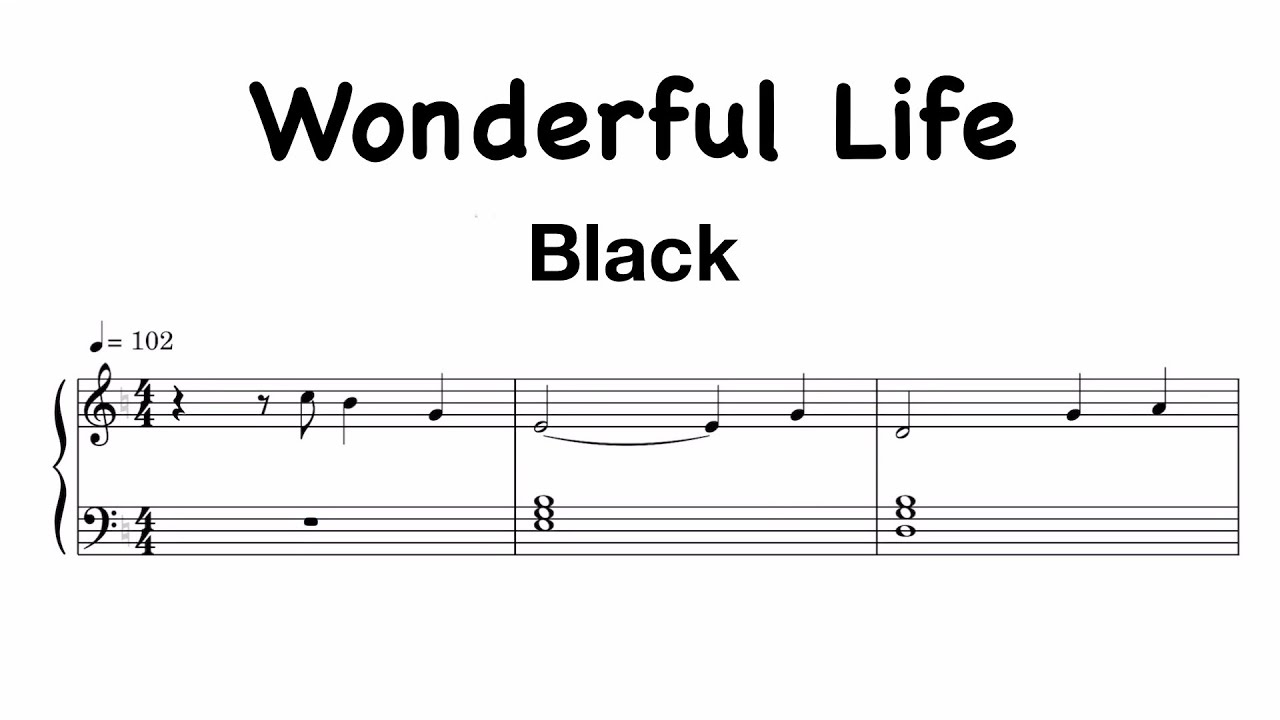 Black - Wonderful Life Sheet Music