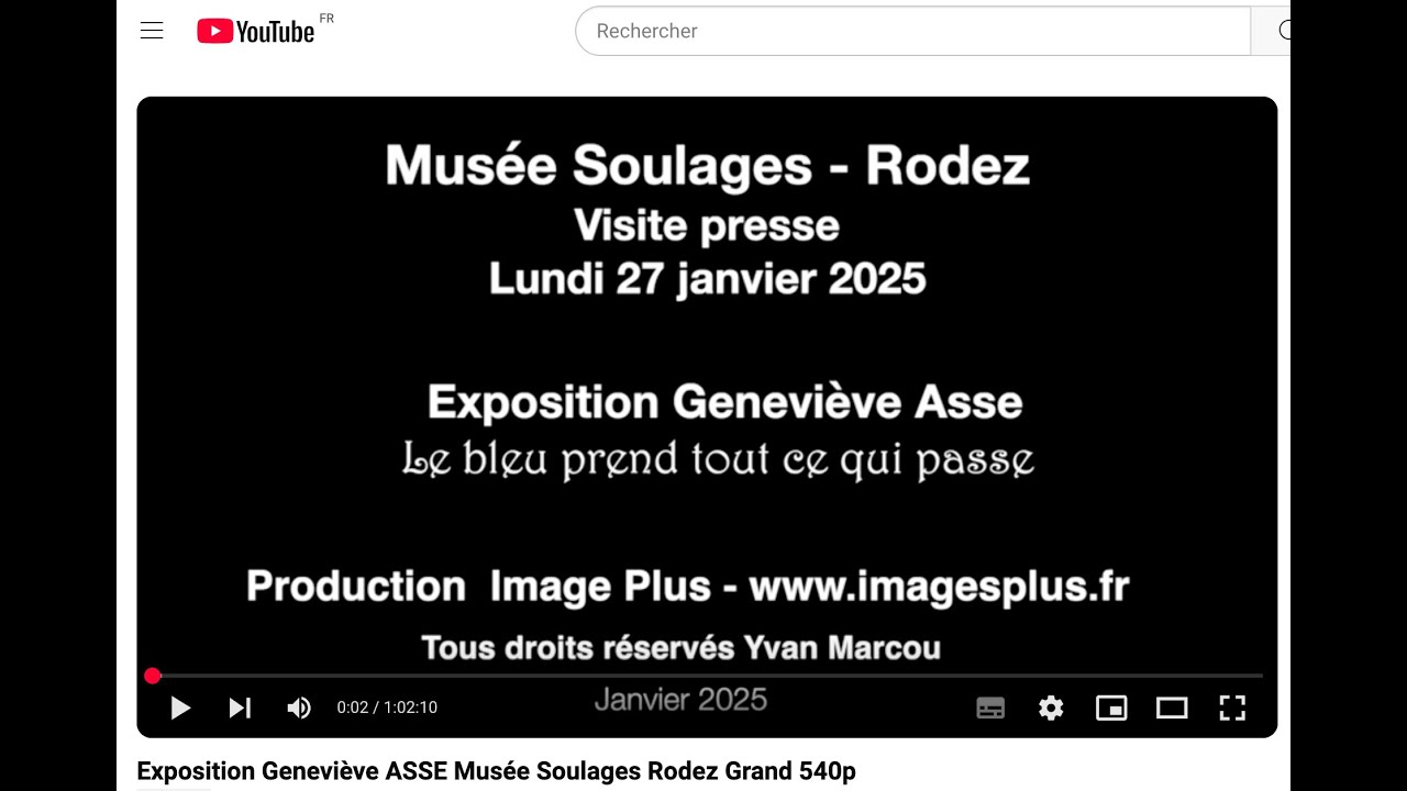 Exposition - Geneviève Asse. Le bleu prend tout ce qui passe - Musée Soulages - Rodez