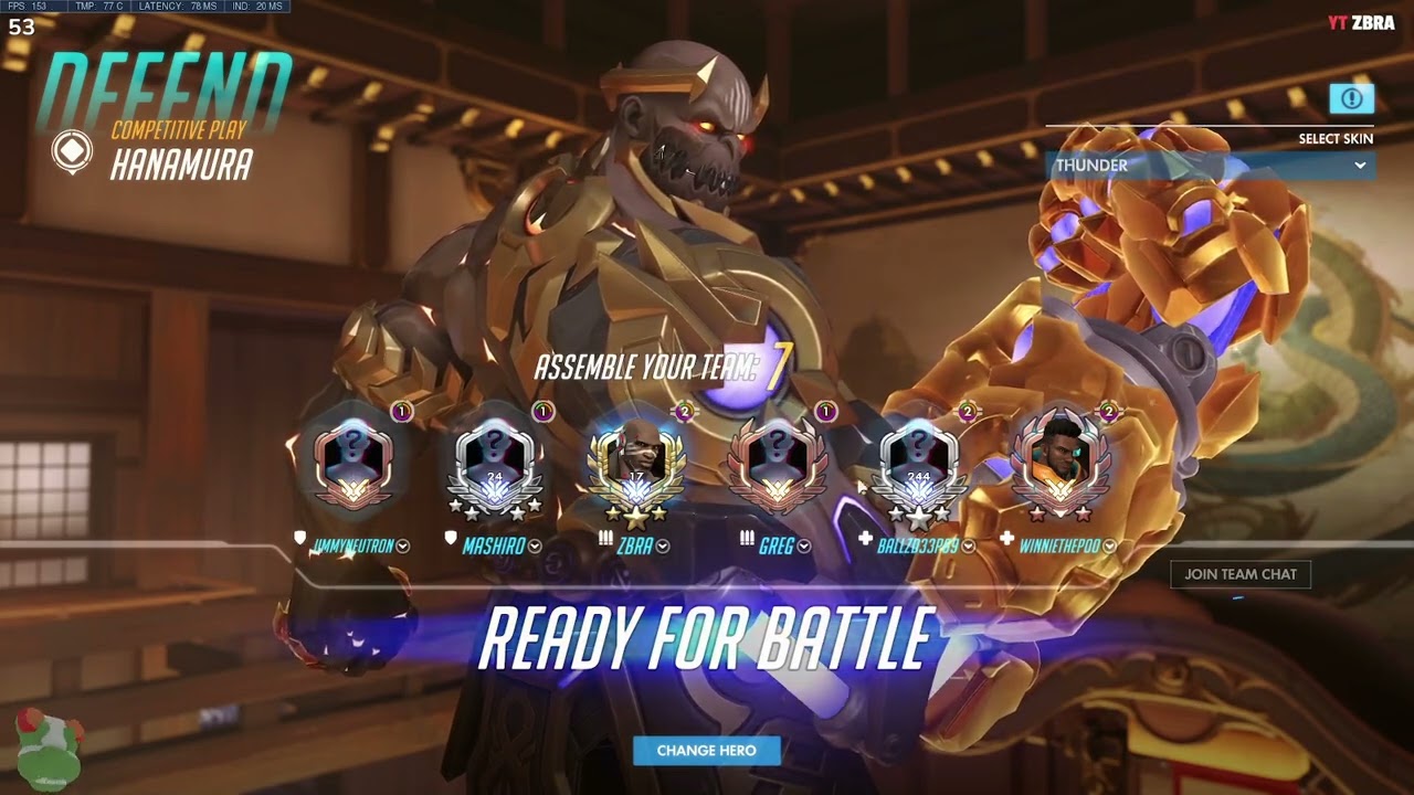 Overwatch Doomfist God ZBRA Playing For Rank Top 10 Spot