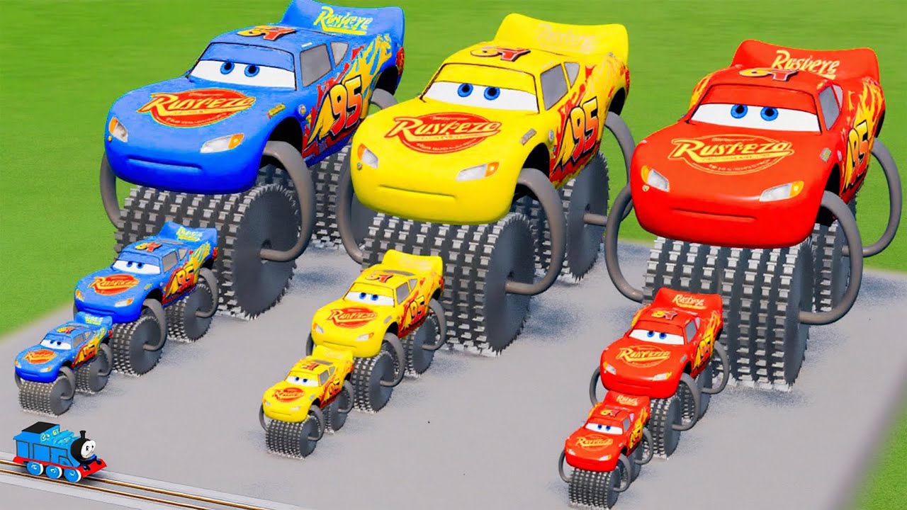 Big & Small McQueen Saw VS Train | BeamNG.drive