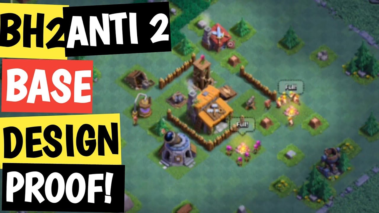 BUILDER HALL LEVEL 2 TROPHY BASE | BH2 BASE DESIGN TROPHY PUSHING BASE DESIGN | AYRUS