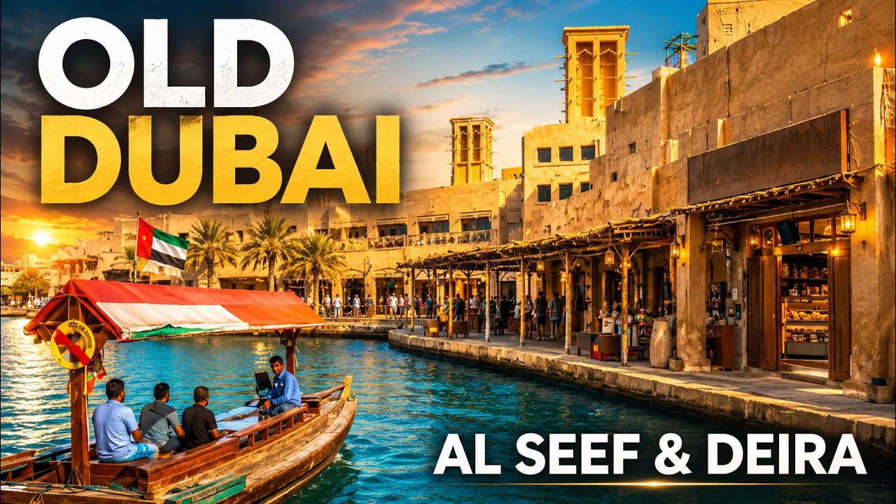 Dubai Old City | Al Seef, Abra & Deira Souks | 4K Walking
