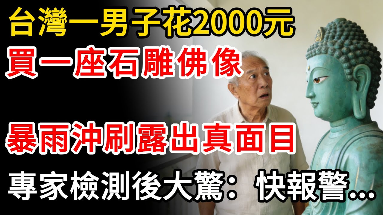 台灣一男子花2000元買一座石雕佛像，暴雨沖刷露出真面目，專家檢測後大驚道：快報警！