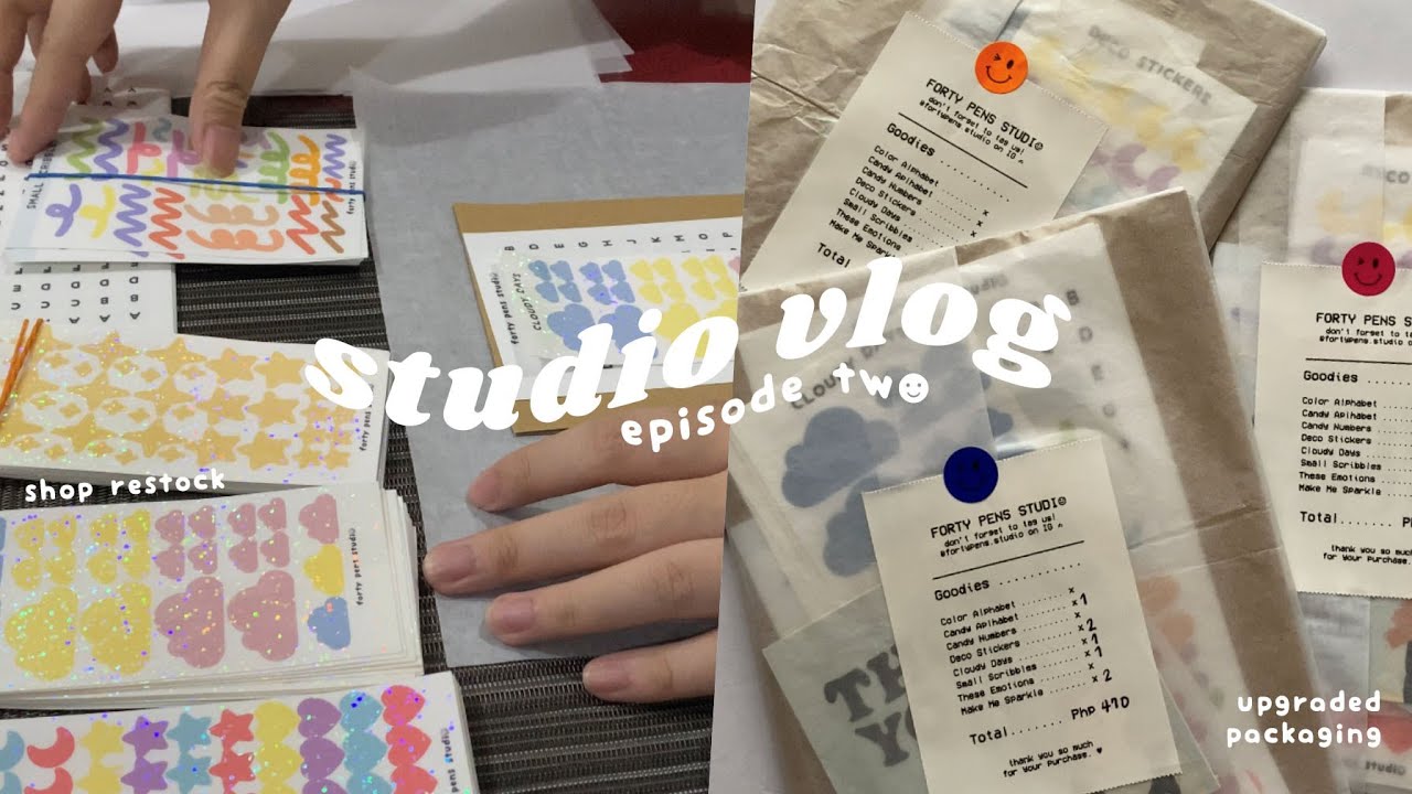studio vlog ep. 2 ･ﾟ:*  shop restock, opening a shopee store, packing orders, and new packaging