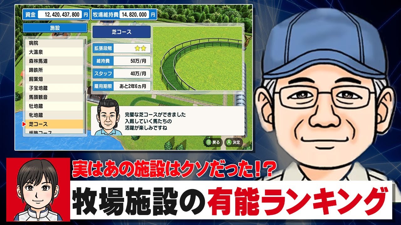 【ダビスタSwitch攻略】初心者必見！牧場施設のお役立ち度ランキング。最優先で拡張したいホースパークはこれだ！【優父ゲームズ】