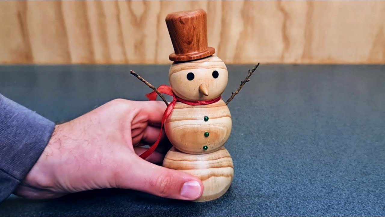 Woodturning - Snowman | Easy beginner project