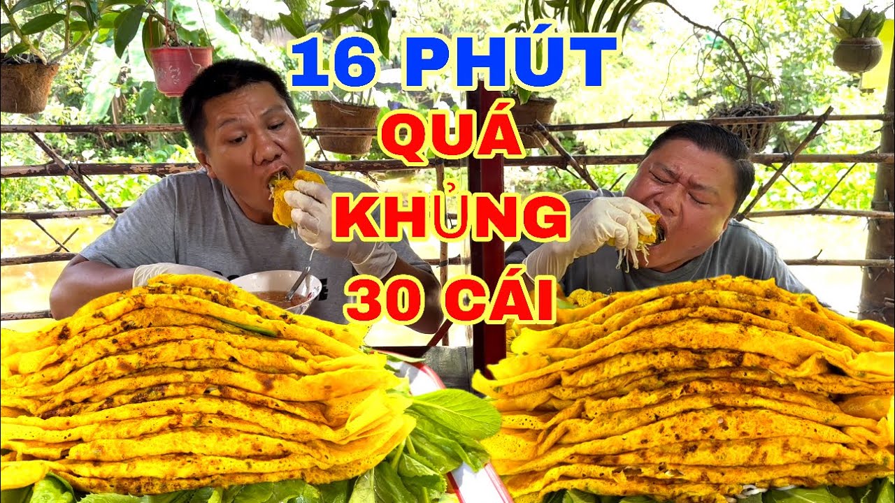 Trận Đấu Quá Sức Kinh.Khủng 30 Cái Bánh Xèo Rau Sống | ATN