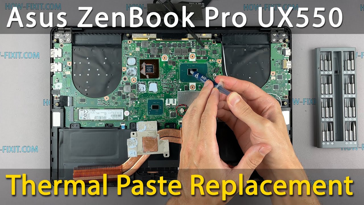 Asus ZenBook Pro UX550VE Disassembly, fan cleaning and thermal paste replacement