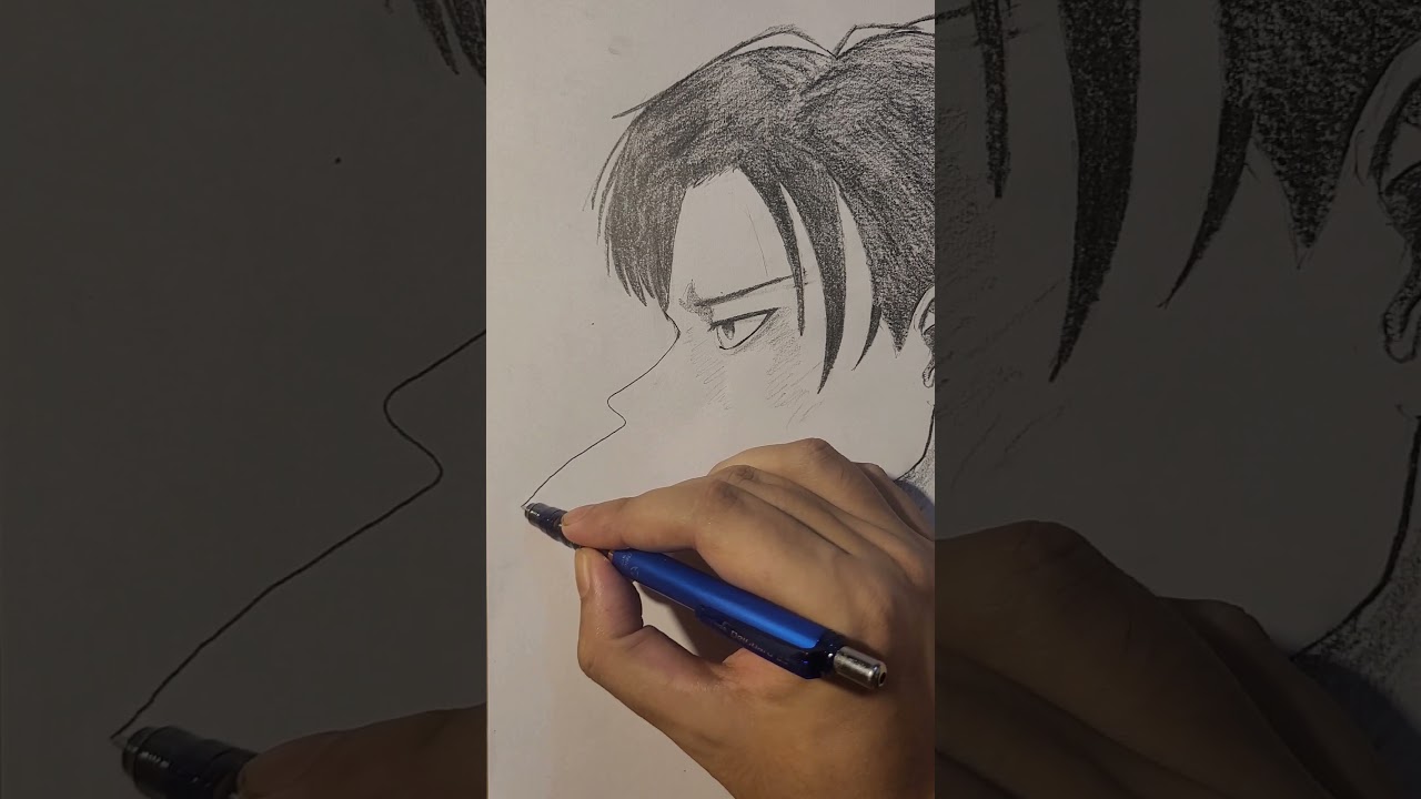 Drawing Levi Ackerman but he is cart titan 😵. #shorts