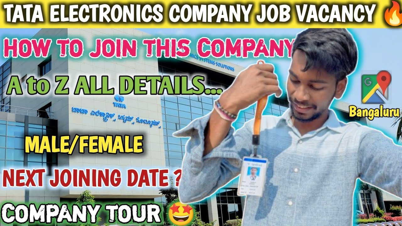 TATA ELECTRONICS COMPANY JOB VACANCY 🔴(Bangalore) || BEST JOB FOR FRESHERS || HIGH SALARY JOB 💸 ||