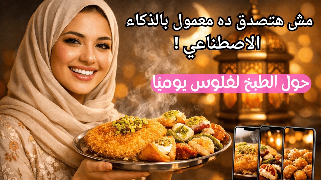 من غير تصوير ولا معدات: اعمل فيديوهات طبخ بالذكاء الاصطناعي واربح منها بسهولة !