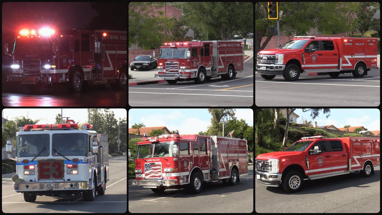 Chino Valley-Medic Engine 61, 62, 66, Medic Squad 62, 65, 66 & Rancho Cucamonga Medic Engine 173
