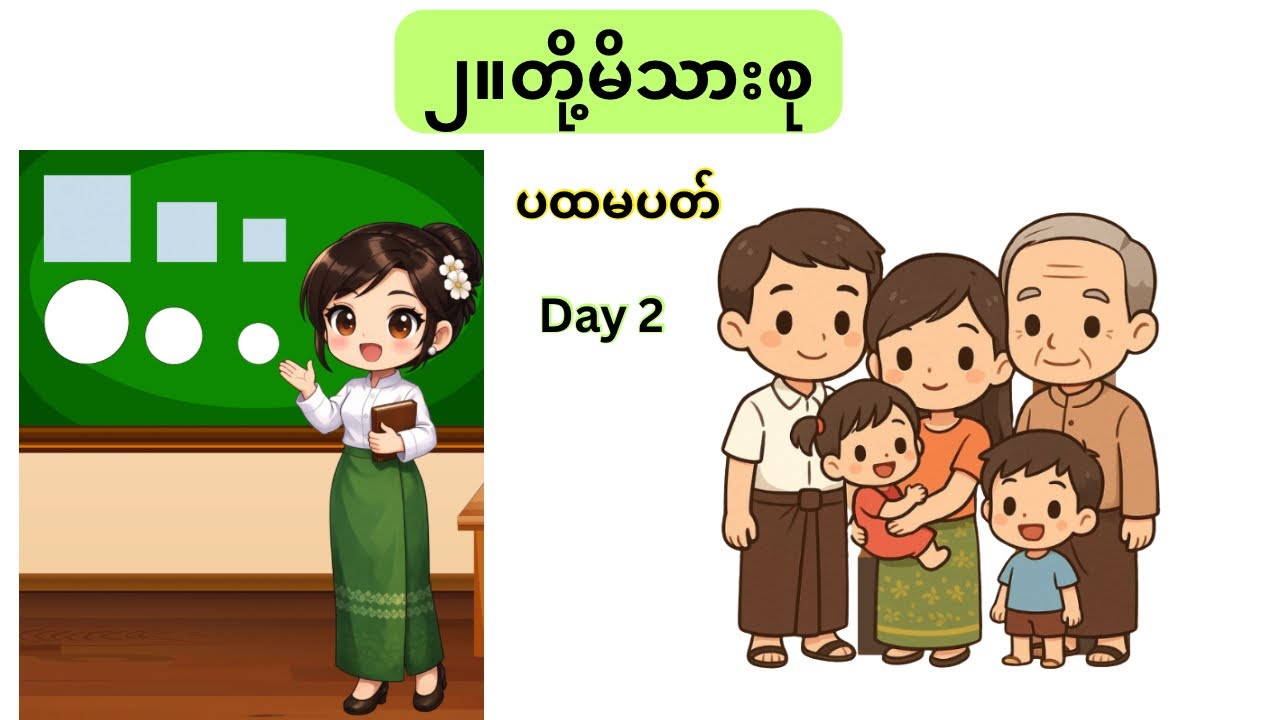 တို့မိသားစု၊ ပထမပတ်၊ Day 2 #kg #education #burmeselanguage #သင်ရိုးသစ် 