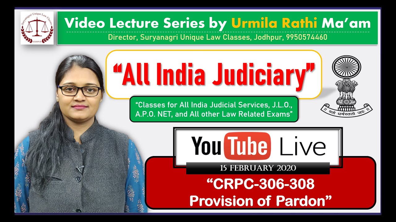 CrPC Section 306,307,308 Provision of Pardon, Accomplice & Co-Accused - By Urmila Rathi Mam - SULC