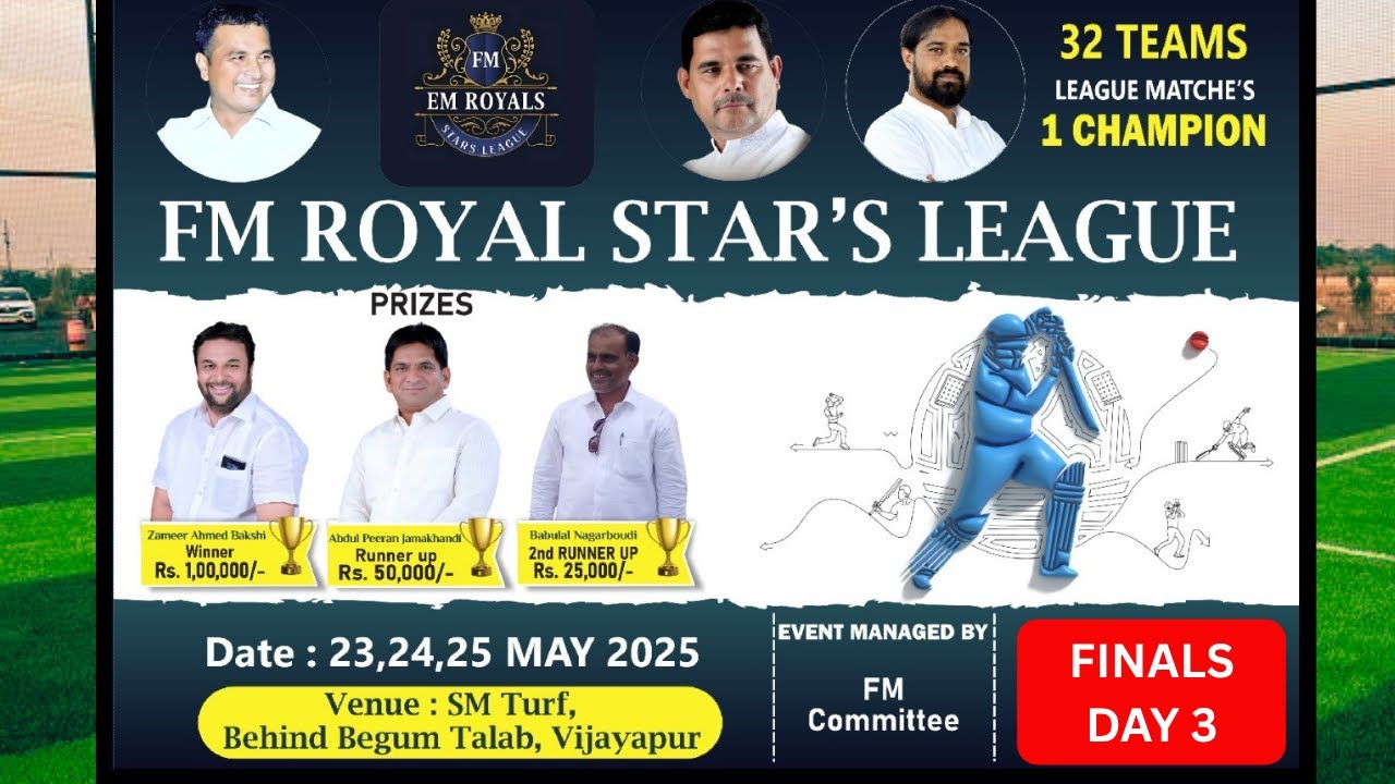 1,75,000 Prize Pool Tournament | Final Day Part 2 | FM Royal Stars League | Challengers Bijapur