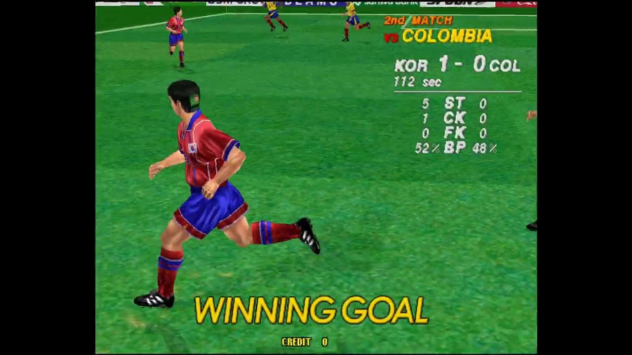 498pts goal of Virtuastriker2 99(Korea VS Colombia)