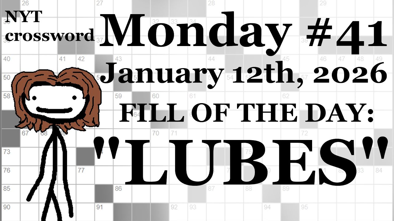 Monday, 1/12/26 (DOWNS ONLY CHALLENGE) -- NYT Crossword with Sam