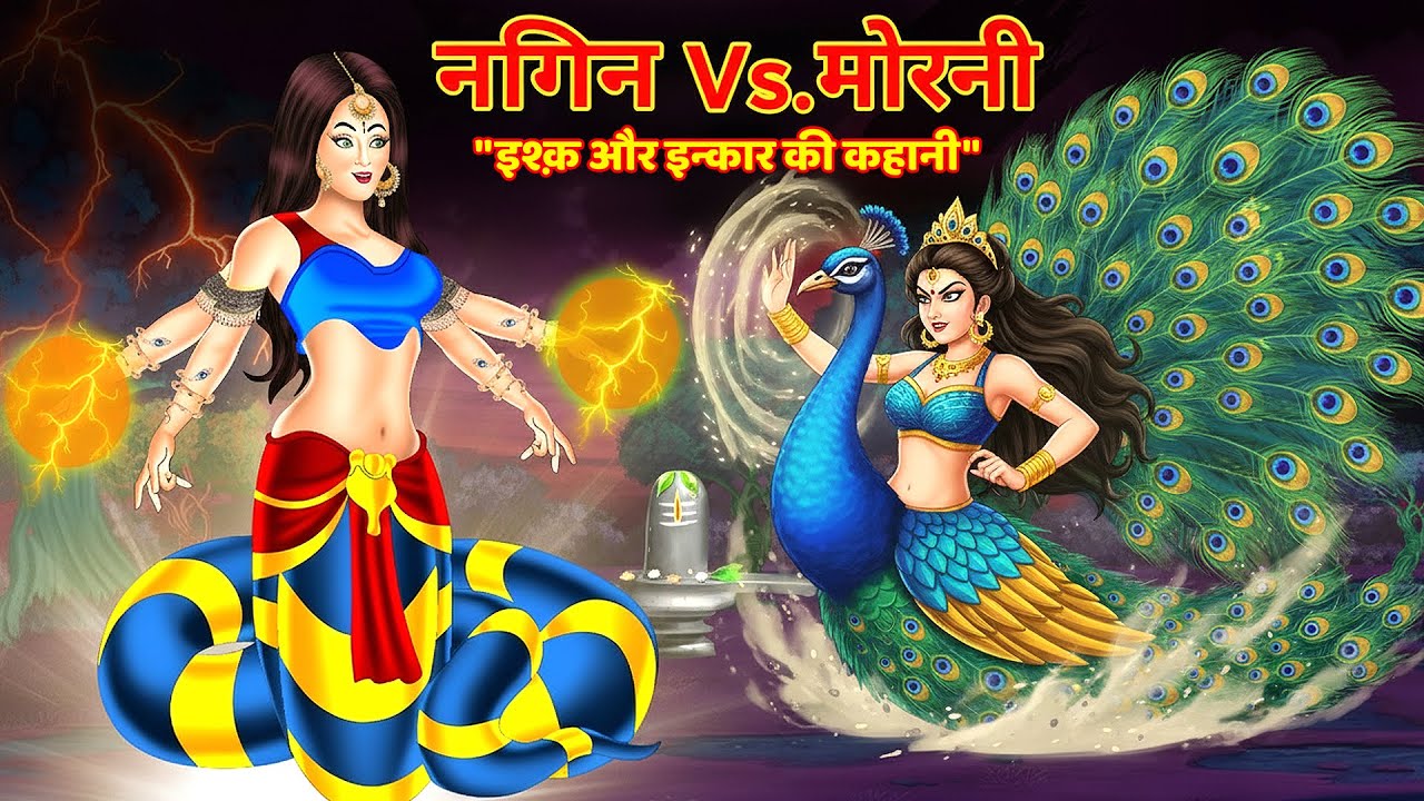 नागिन Vs मोरनी : Nagin ki kahani | Naag Kanya | Anim Stories | Nagin Cartoon #nagintemple