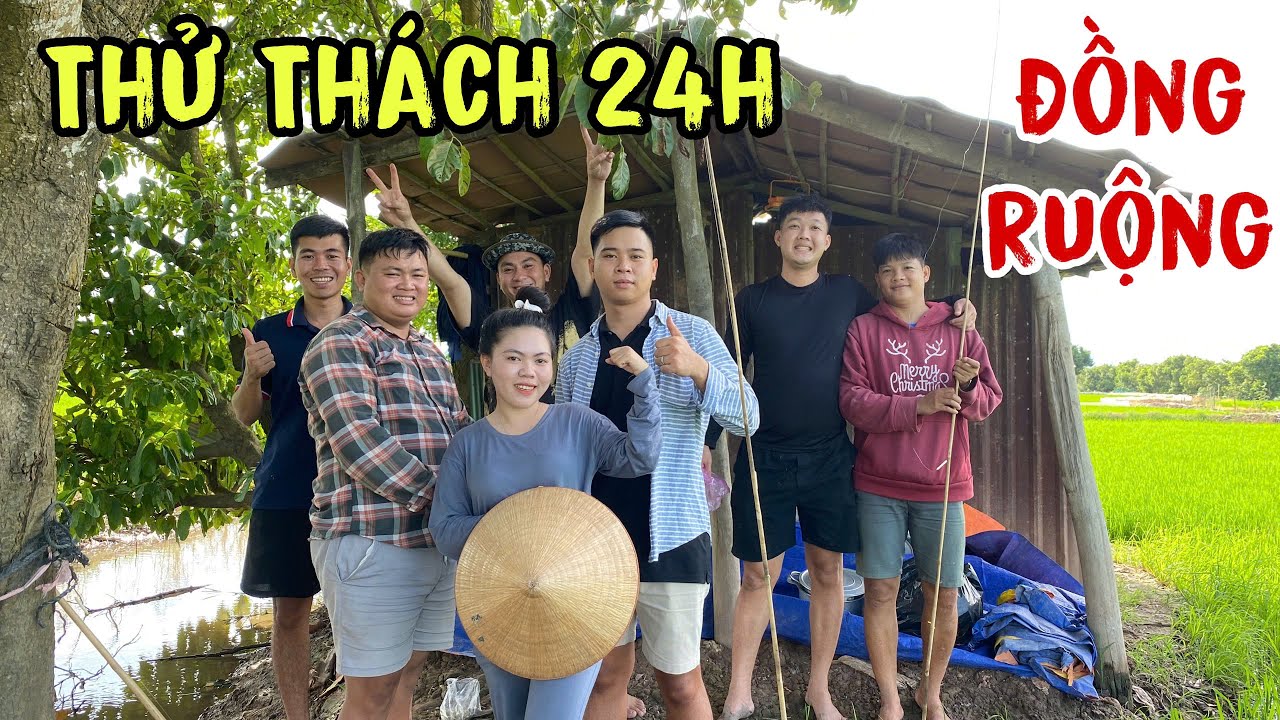 Thử Thách 24h Ngoài Ruộng Tự Tìm Thức Ăn Và Cái Kết Trúng Ổ Cá To