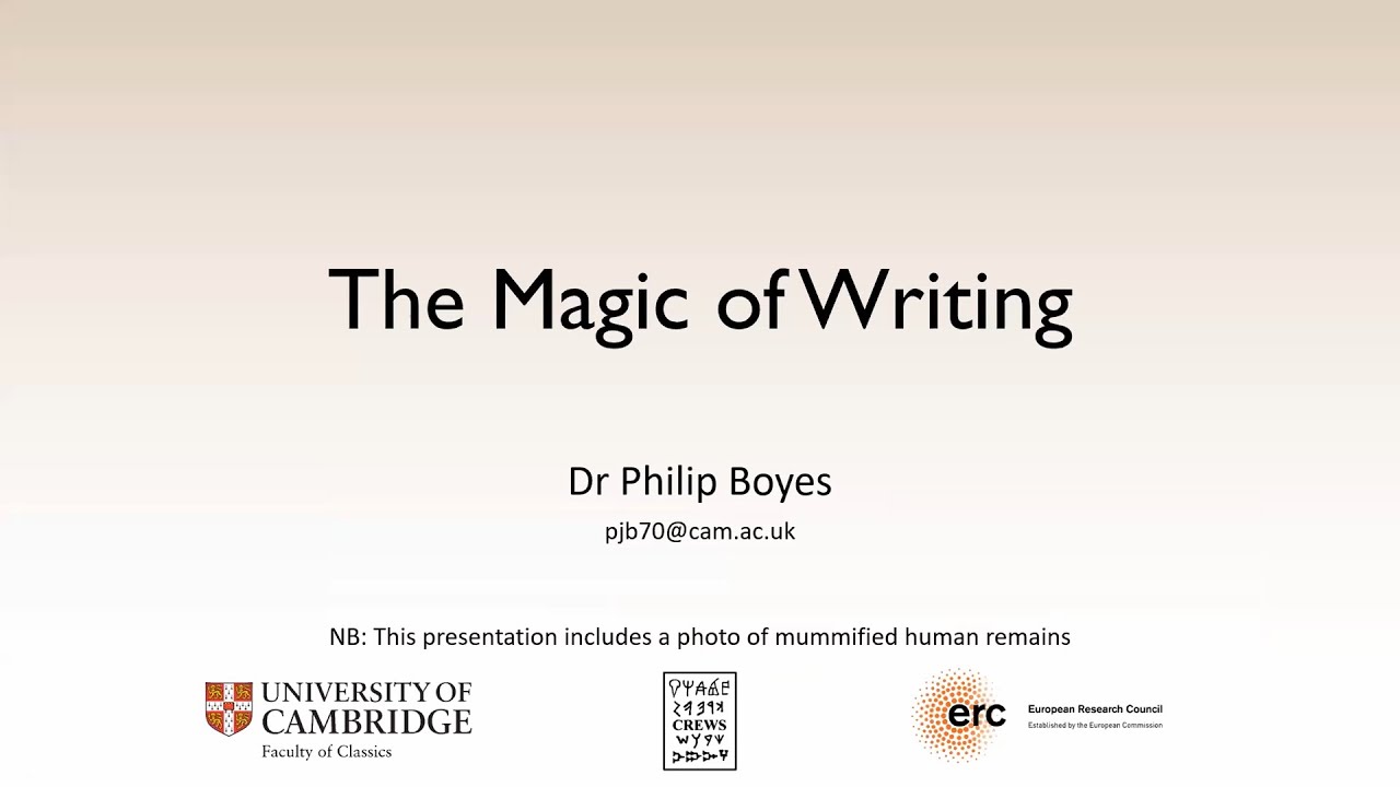 Dr Philip Boyes - The Magic of Writing