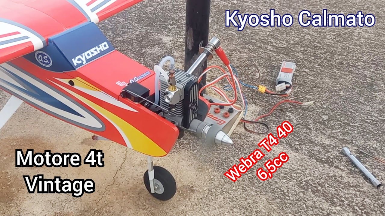 Aereo rc Kyosho CALMATO con motore vintage WEBRA 4T 6,5cc che vola per la prima volta dopo 40 anni