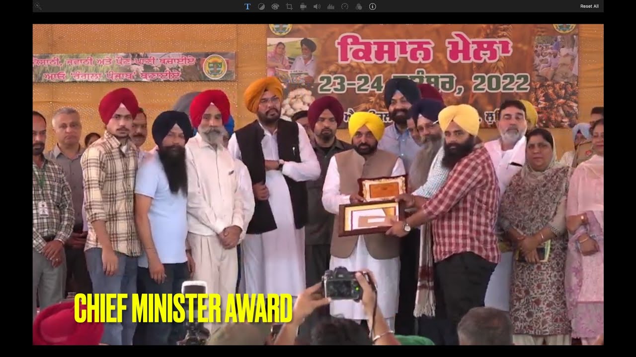 Best Farm in Punjab awarded by CM of Punjab Bhagwant Singh Maan with Chief Minister Award...