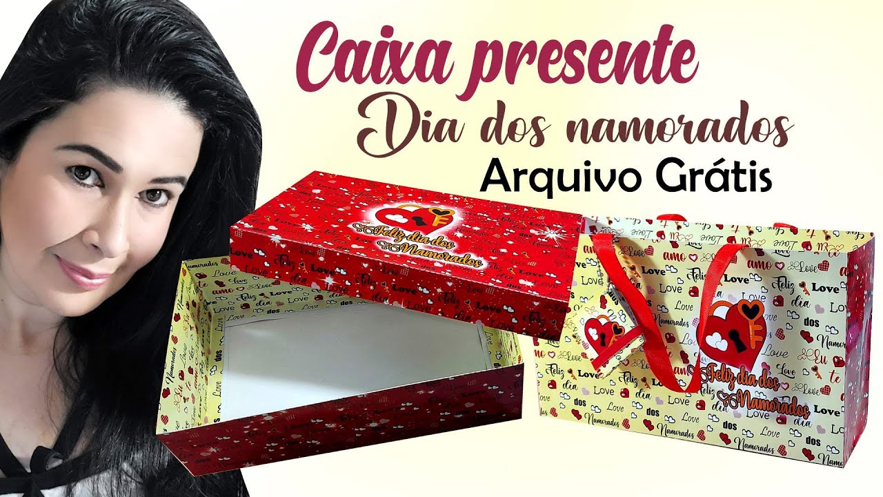 Caixa presente dia dos namorados | molde grátis #137