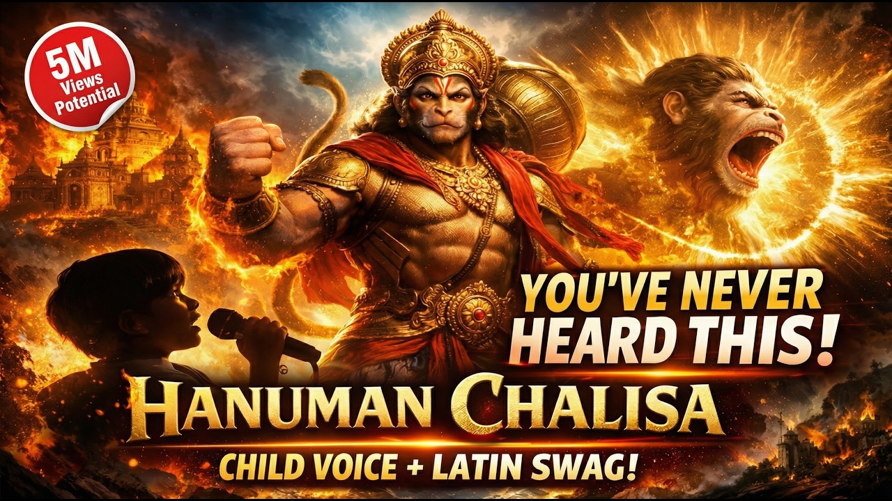 You’ve NEVER Heard Hanuman Chalisa Like This! 🔥 Child Voice + Latin Swag | Cinematic 8K