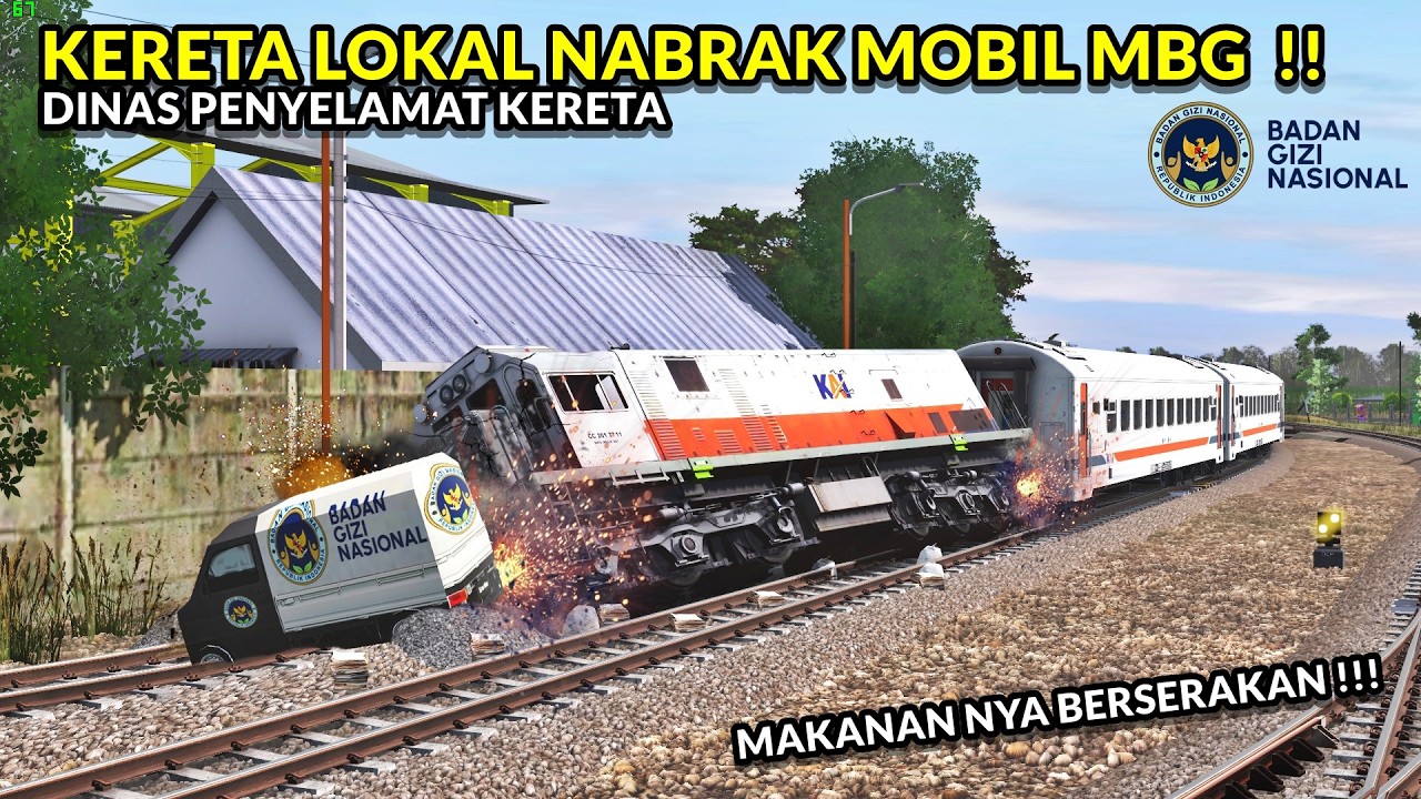 KERETA LOKAL NABRAK MOBIL MBG - DINAS PENYELAMAT KERETA