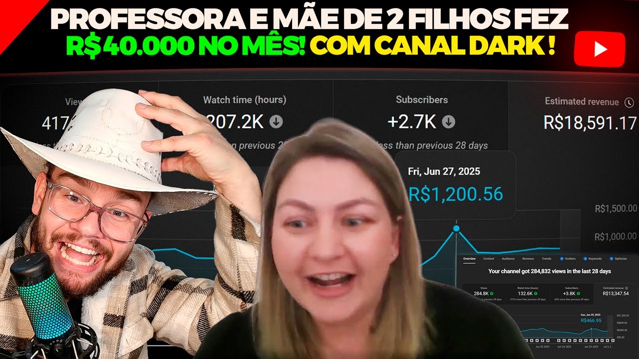 MÃE DE 2 FILHOS FEZ R$40 MIL REAIS NO MÊS COM CANAL DARK E MONETIZOU 6 CANAIS - Dotticast #19