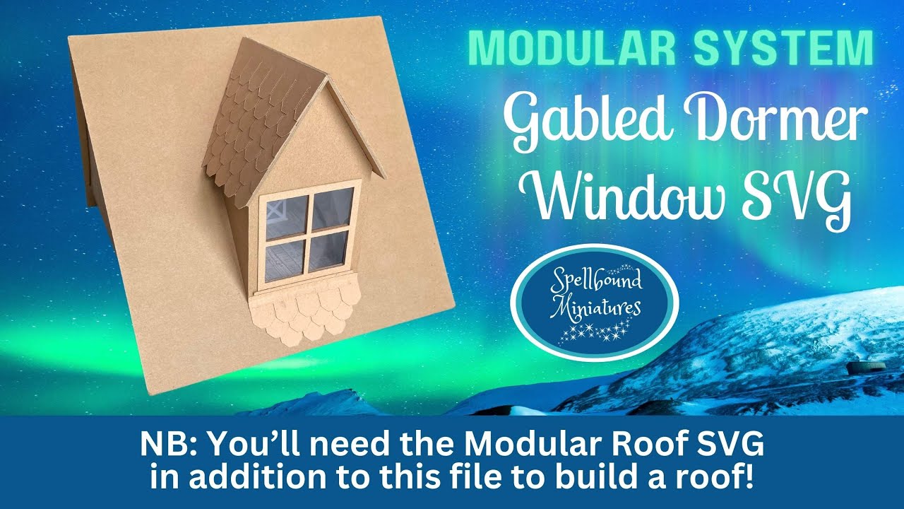 Cricut Maker Dollhouse Miniature Gabled Dormer Roof SVG, Modular System, Silhouette, Glowforge,