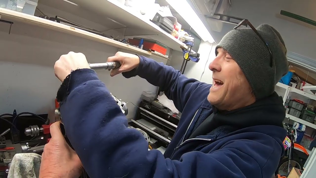 Mike continues on the KTM LC4 motor assembly !!!!