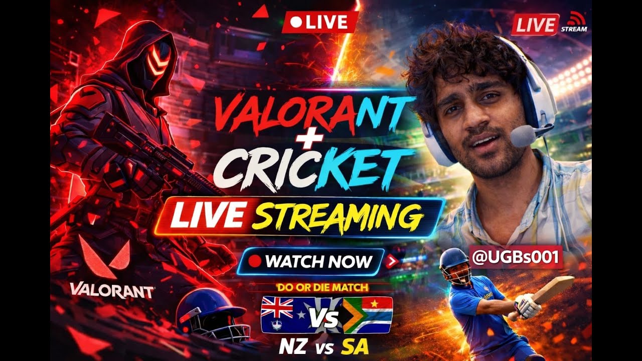 NZ vs SA LIVE Match 🔴 | Valorant + Cricket Live Stream | Watch Now