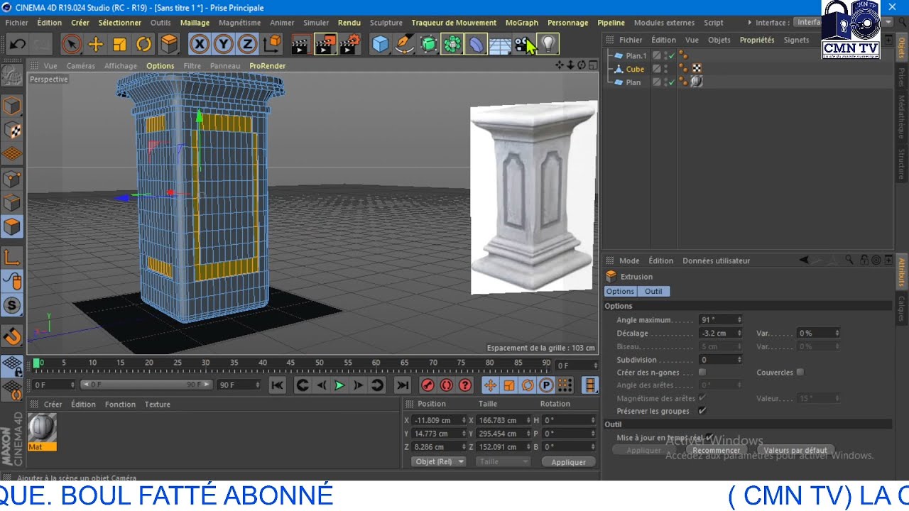 Comment faire un socle et utiliser la caméra et les ciels dans CINÉMA 4D ?