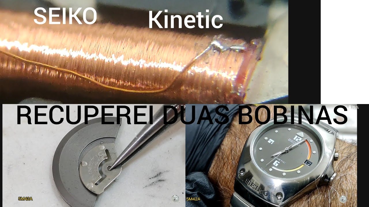 SEIKO KINETIC - RECUPEREI DUAS BOBINAS - ROTOR QUEBRADO - @Mundo da Relojoaria