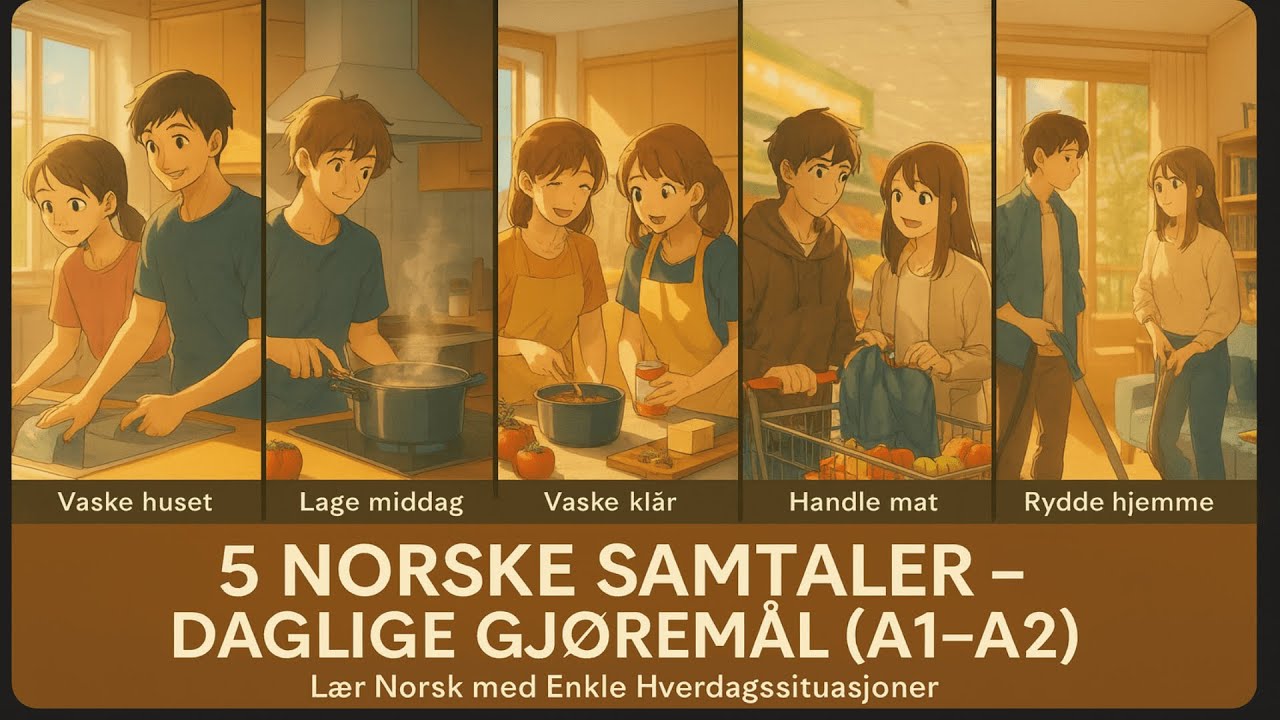 5 Real life Norwegian conversations A1-A2 | Lær Norsk med Daglige Gjøremål | Norwegian connect