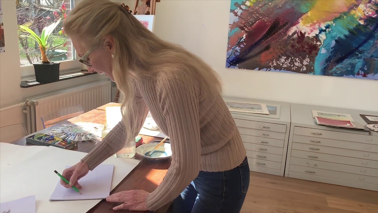 Landschap aquarelleren door Mathilde Pil