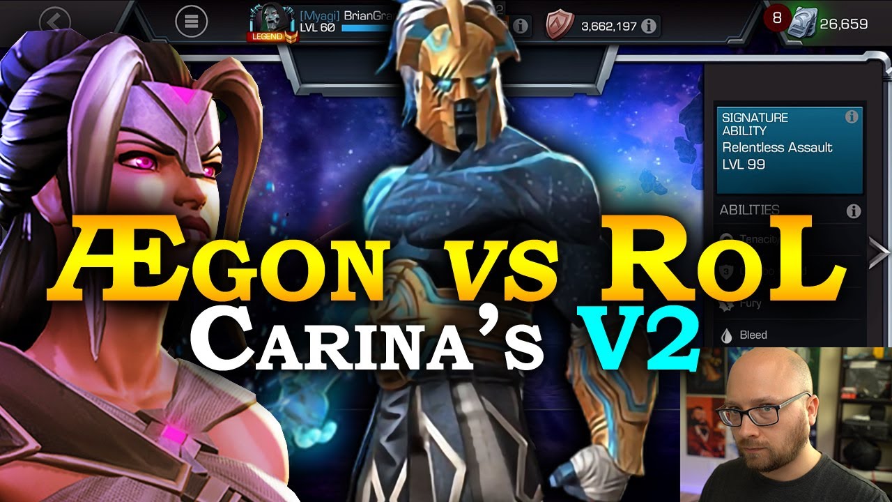 Carina's Challenge V2: 3* Aegon vs RoL | Marvel Contest of Champions
