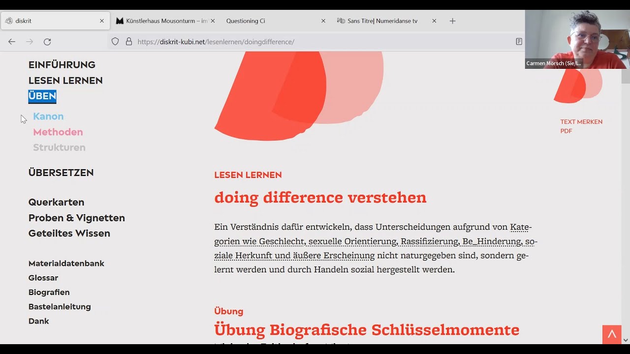 dancing*politics 2022 - Online-Input mit Carmen Mörsch