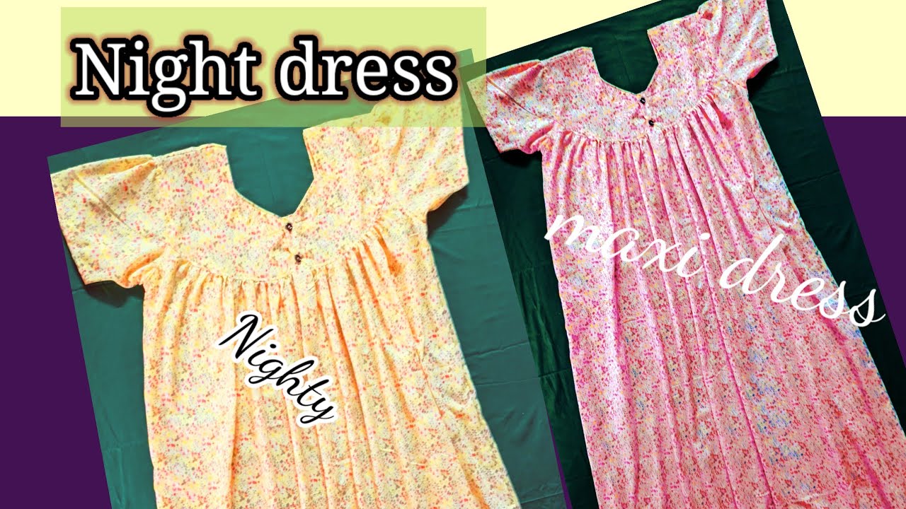 Nighty dress cutting and stitching|मैक्सी dress cutting kaise karen #trending  #nightcore #nightset