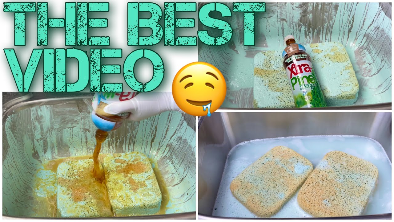 Asmr Rinse The BEST Grout Sponges w/ XTRA PINE & Fresh Water* GETS SUPER SOAPY MY Fav Kind of Rinse