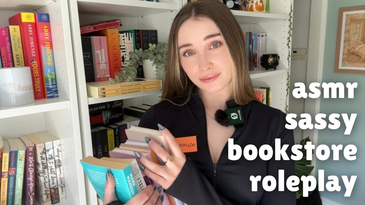 ASMR sassy bookstore roleplay (whispers, book triggers)