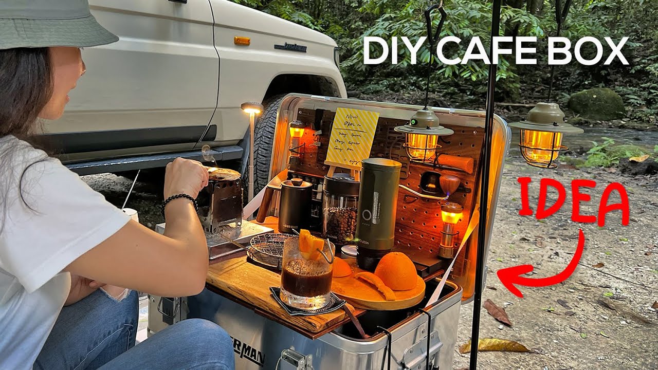 I build a DIY café box, roast my own coffee & enjoy in the wild. Stanley box upgrade & Land Cruiser.