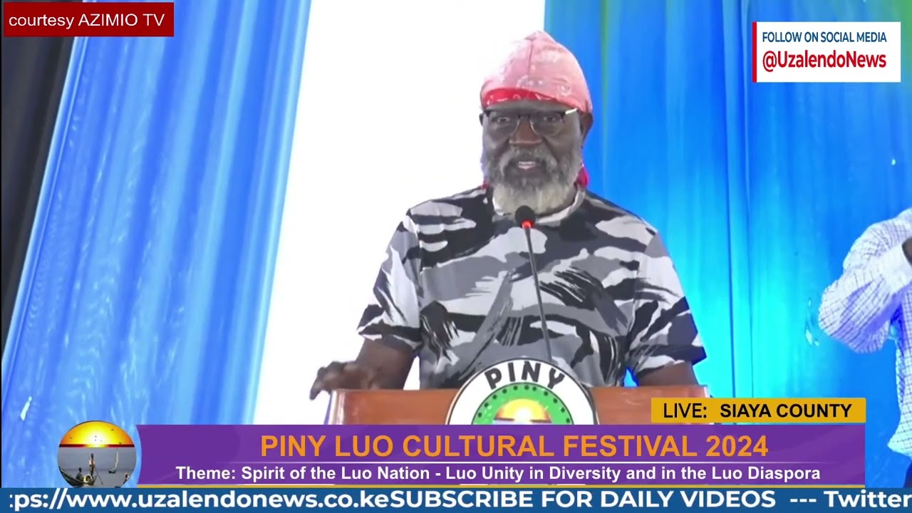 Prof. Wanjakoyah's Speech Infront of Raila in Siaya During Piny Luo Cultural Festival