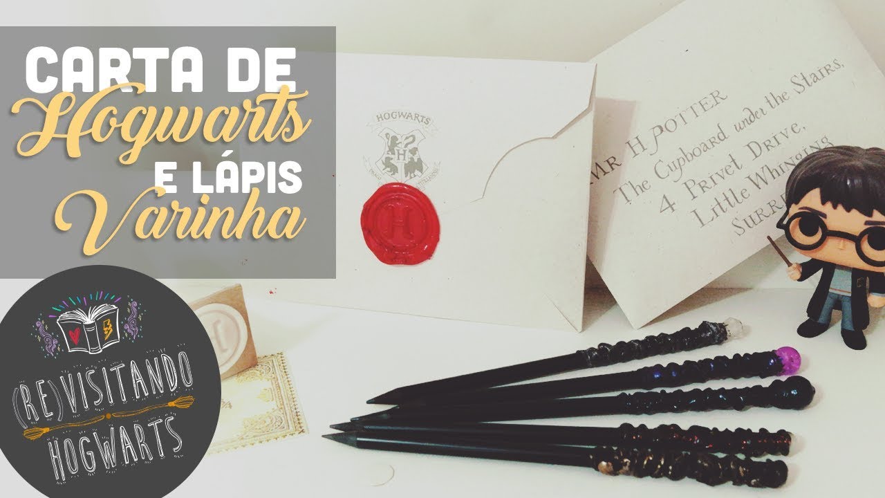 DIY: Carta de Hogwarts, sinete e lápis-varinha! #REvisitandoHogwarts (A Pedra Filosofal)