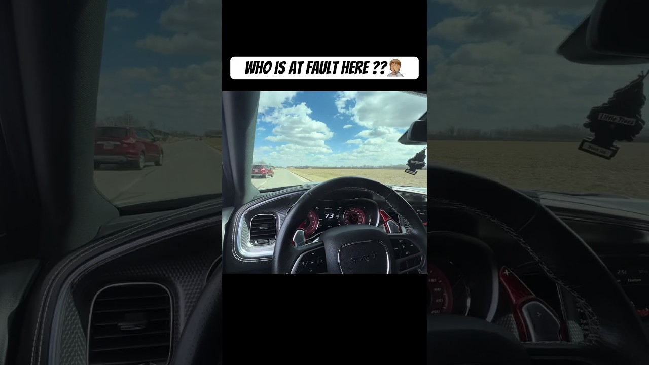 HELLCAT GETS INTO A CRASH! WHOS AT FAULT? #automobile #short #viralvideo #mopar #hellcat #fyp