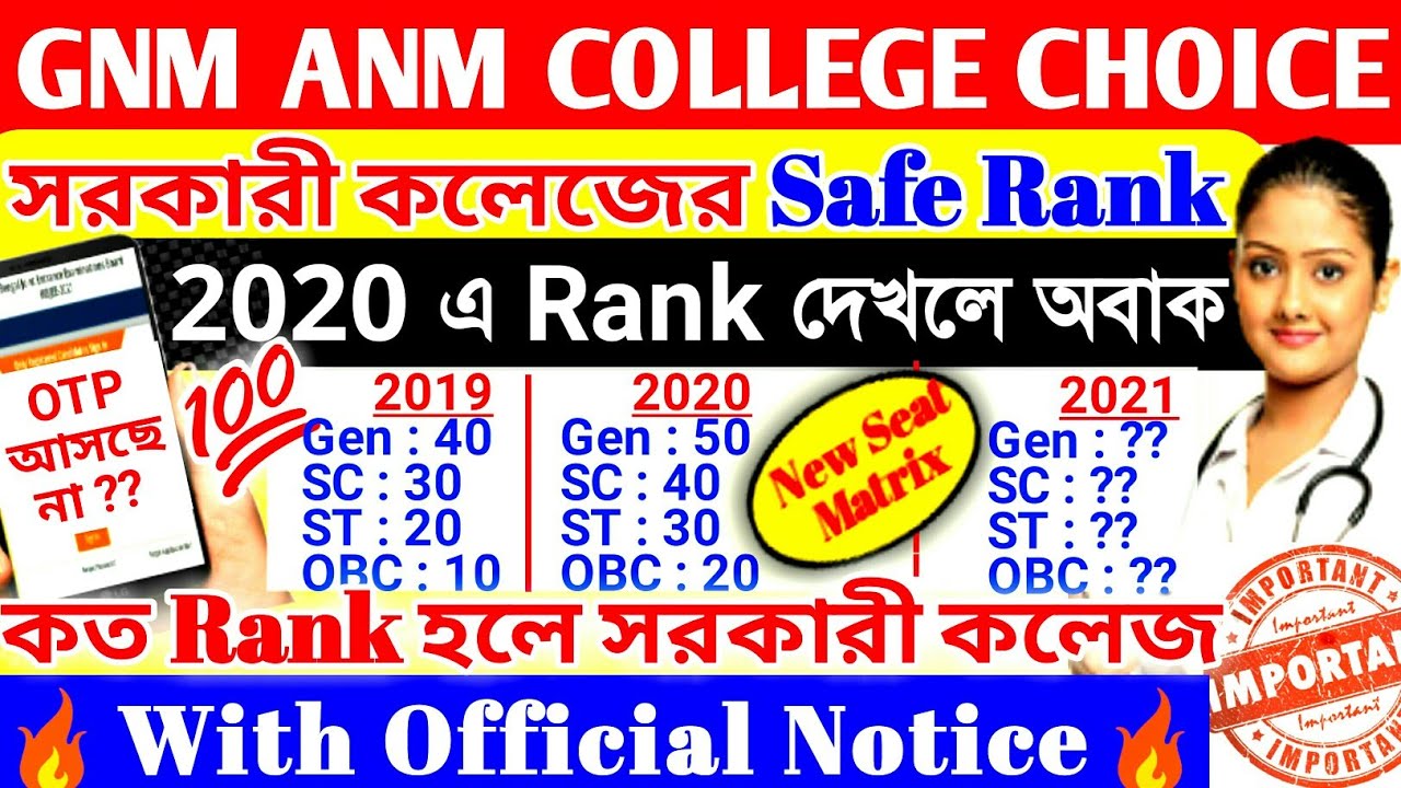 ANM GNM Result 2021 | ANM GNM Rank vs College | ANM GNM Counselling process | ANM GNM Cut off marks