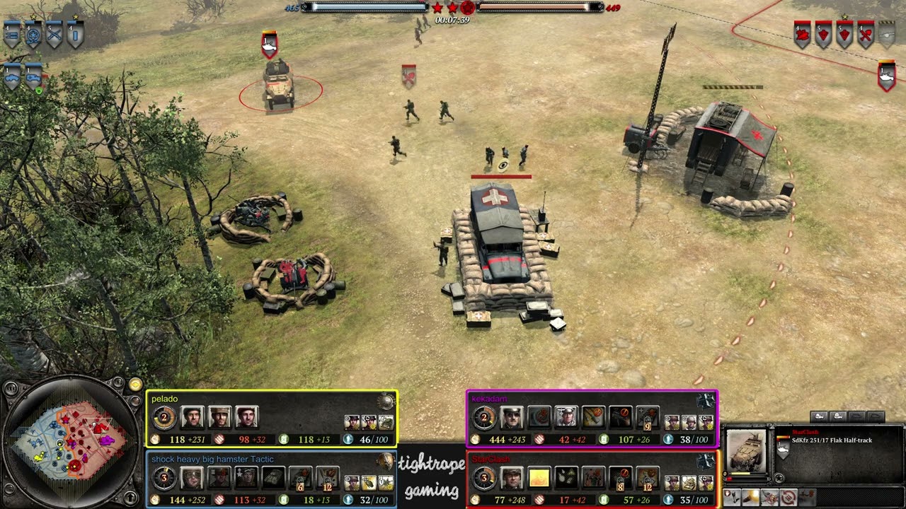 COH2 2v2 pelado (UK) & shock heavy big hamster Tactic (US) vs kekadam (OK) & StarClash (OK)