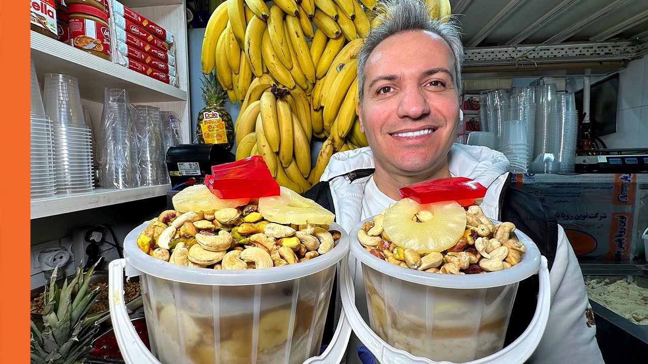 Full Nuts ice cream Iranian Style😍 معجون سطلی بستنی امید📍نارمک